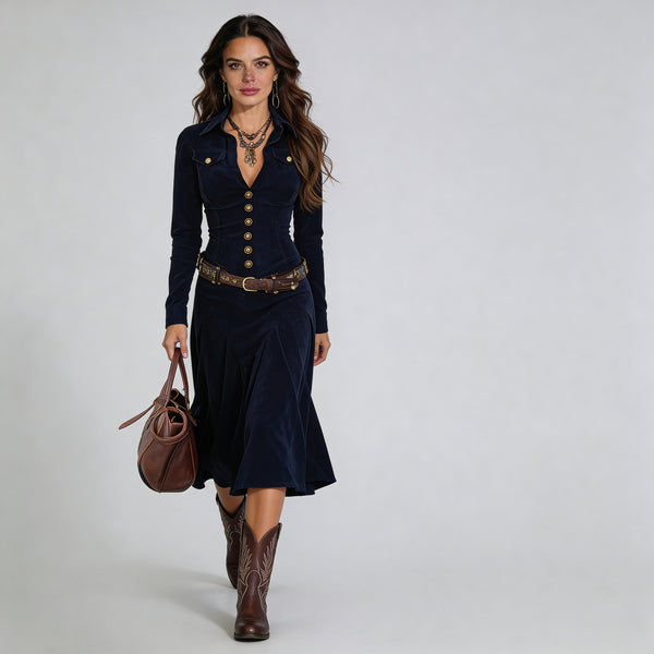 DIANA | Vestido largo de ante